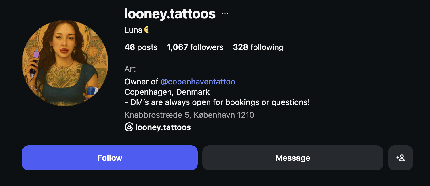 Instagram-profil — Kunstner 2